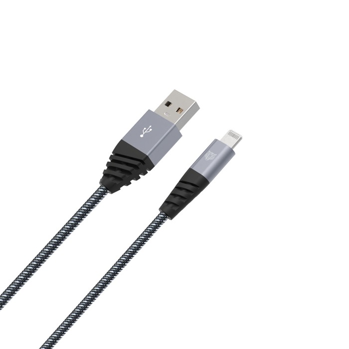 TIGER CAVO DI ALIMENTAZIONE ULTRA RESISTENTE USB-A LIGHTNING 1,2M GRIGIO