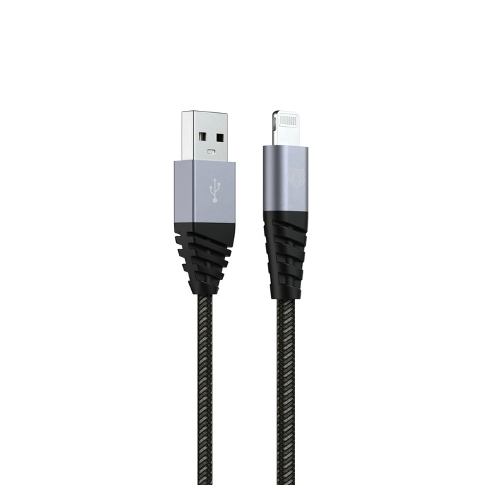 TIGER CAVO DI ALIMENTAZIONE ULTRA RESISTENTE USB-A LIGHTNING 1,2M GRIGIO