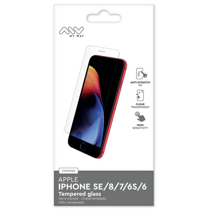 VERRE TREMPE PLAT IPHONE SE/8/7/6S/6