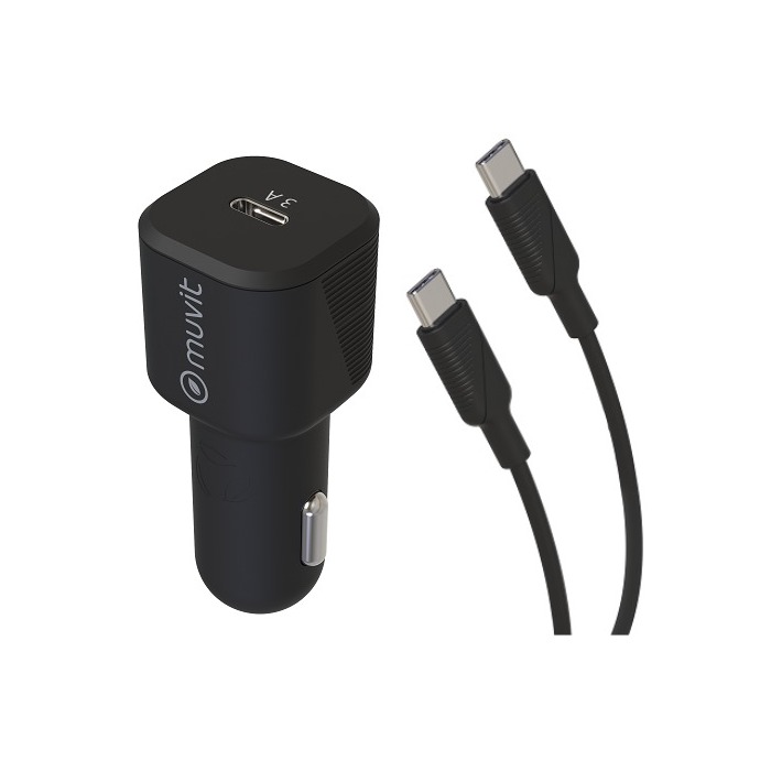 PD 18W CAR CHARGER PACK + USB-C CABLE BLACK