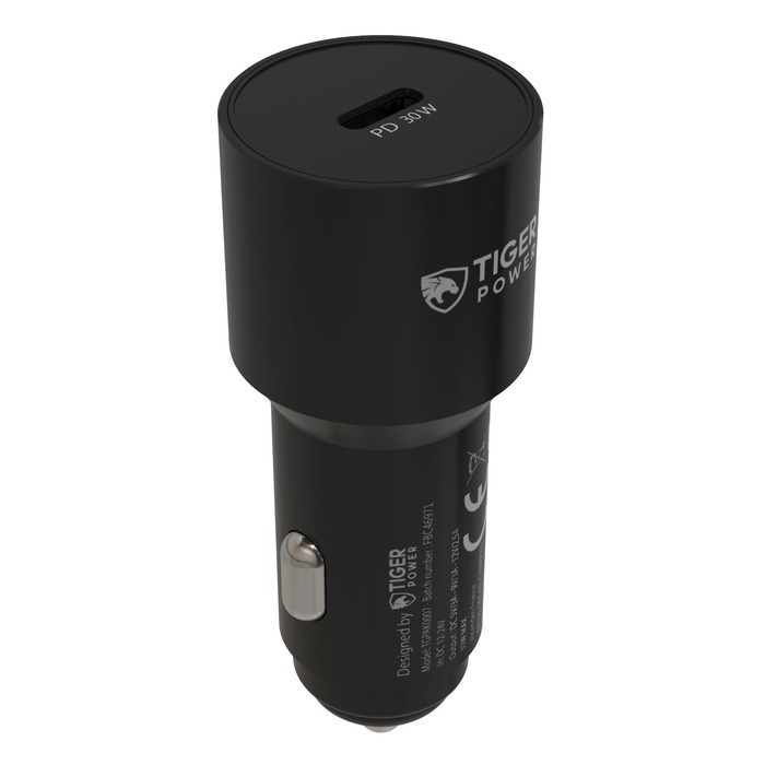 TIGER POWER PACK CHARGEUR VOITURE PD 30W + CABLE USB-C/USB-C 1,2M