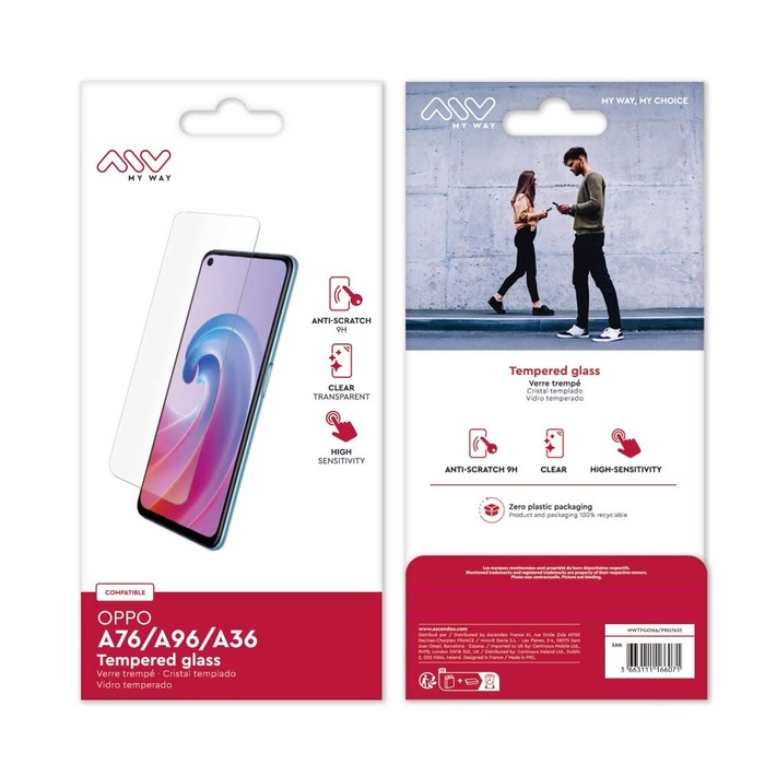 VERRE TREMPE PLAT OPPO A76/A96/A36