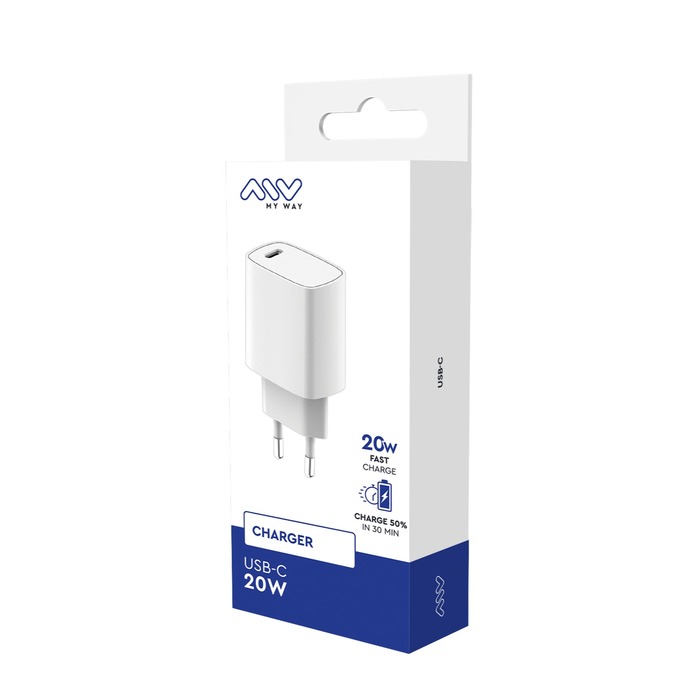 CHARGEUR SECTEUR PD 20W USB-C BLANC