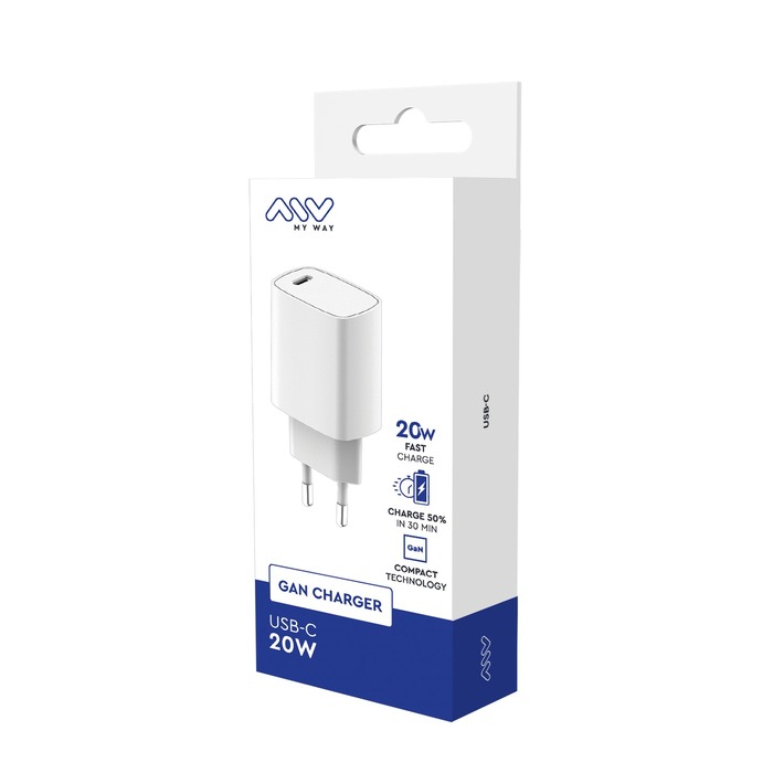 CARGADOR PD 20W USB-C BLANCO