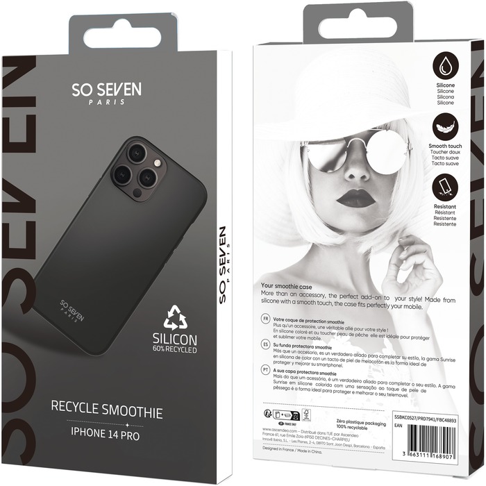 IPHONE 14 PRO BLACK RECYCLED SMOOTHIE CASE