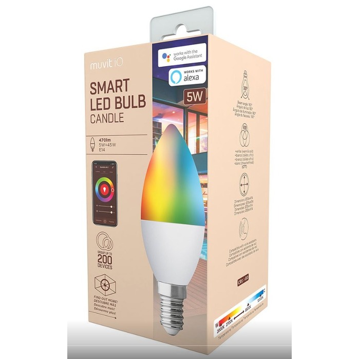 SMART LIGHT CANDLE E14/5W/470LM RGB+WHITE D43*H115