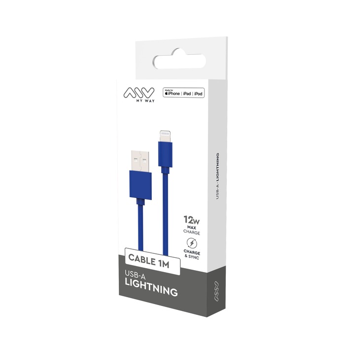 CAVO USB-A LIGHTNING 1M BLU