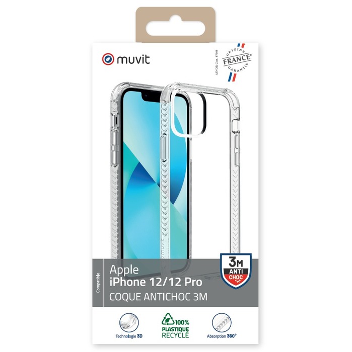 IPHONE 12/12 PRO 3M REINFORCED TRANSPARENT SHELL