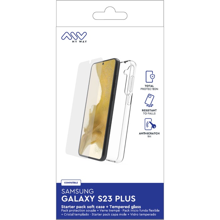 STARTER PACK SOFT SHELL + TEMPERED GLASS SAMSUNG GALAXY S23 PLUS