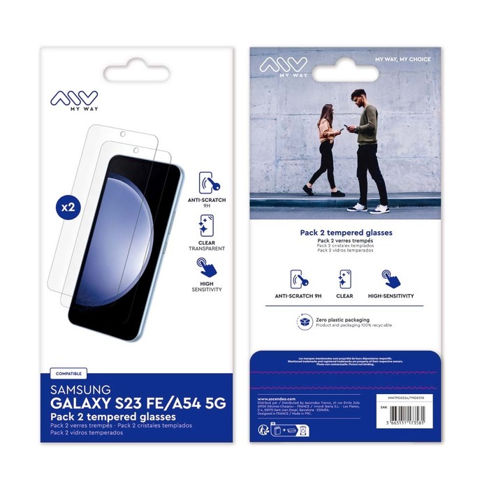 PACK 2 VERRE TREMPE SAMSUNG GALAXY S23 FE/A54 5G