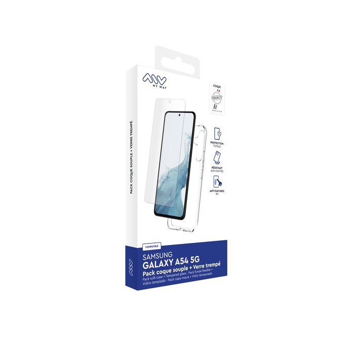 PACK SOFT SHELL + TEMPERED GLASS SAMSUNG GALAXY A54 5G