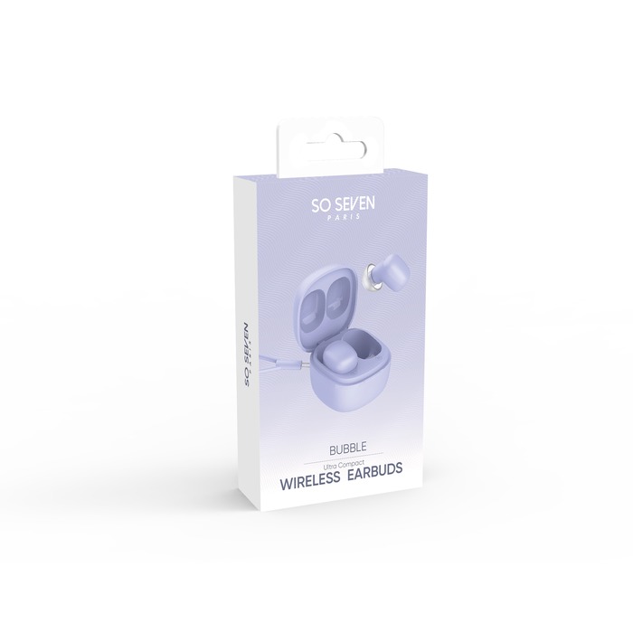 BLUETOOTH EARBUDS BUBBLE + MICROPHONE LILAC