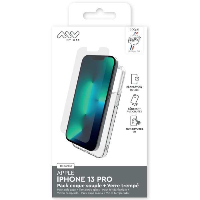 PACK IPHONE 13 PRO SOFT SHELL + CRISTAL TEMPLADO