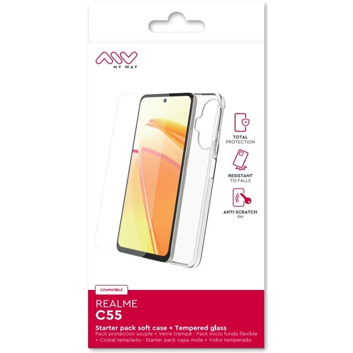 STARTER PACK COQUE SOUPLE + VERRE TREMPE REALME C55