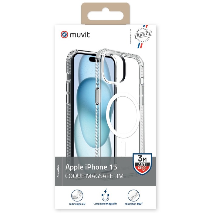 CASCO TRANSPARENTE MAGSAFE 3M IPHONE 15