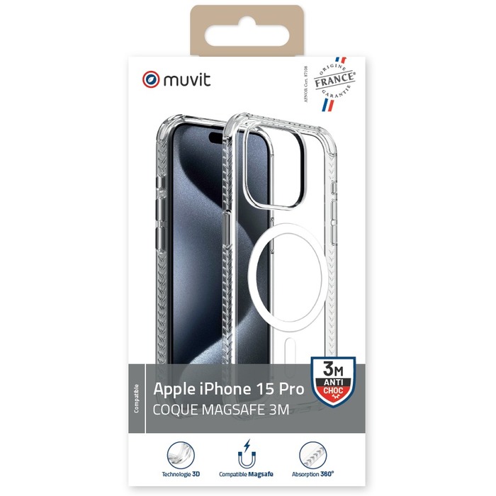 TRANSPARENT HULL MAGSAFE 3M IPHONE 15 PRO