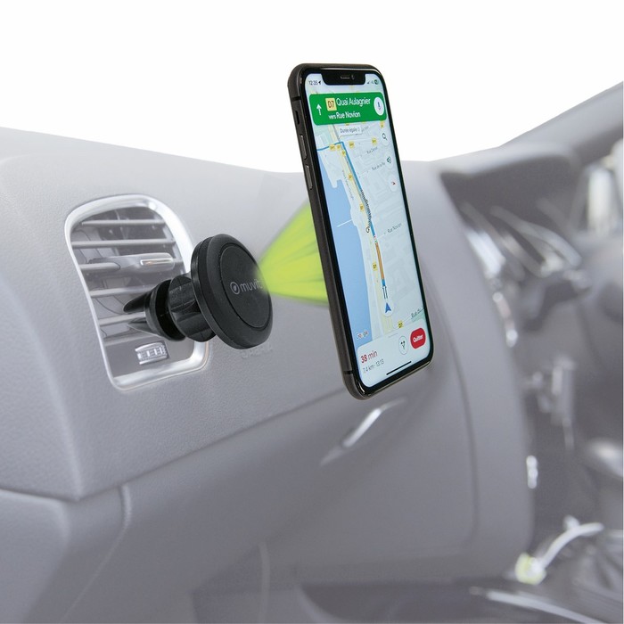 Muvit Support Voiture iPhone avec Compartiment MagSafe Rotation 360° Noir - Support  voiture - LDLC