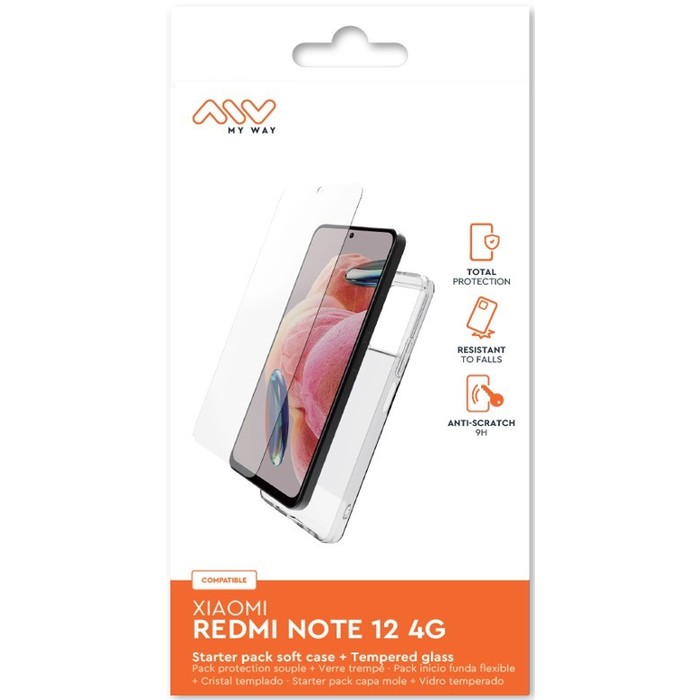 STARTER PACK SOFT SHELL + TEMPERED GLASS XIAOMI REDMI NOTE 12 4G