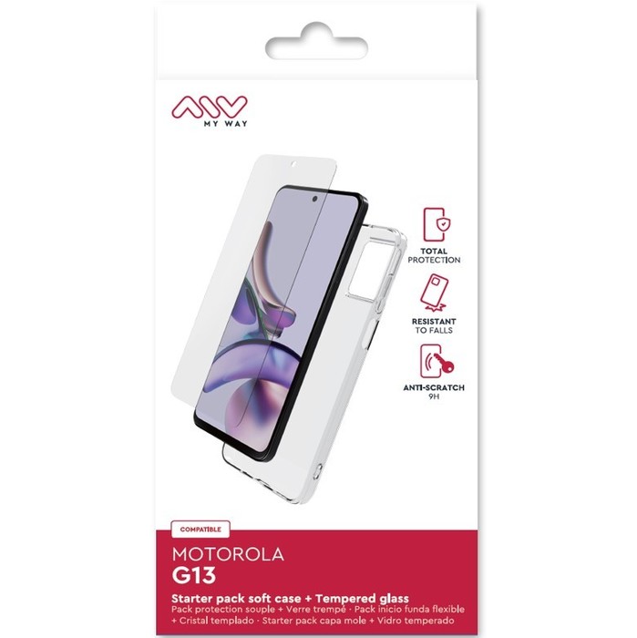 STARTER PACK COQUE SOUPLE + VERRE TREMPE MOTOROLA G13