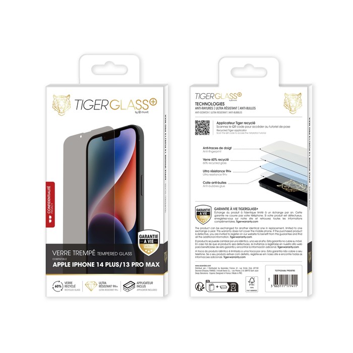 TIGER GLASS PLUS VT RECYCLED CONFIDENTIAL IPHONE 14 PLUS/13 PRO MAX