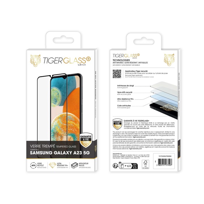 TIGER GLASS PLUS VERRE TREMPE RECYCLE SAMSUNG GALAXY A23 5G