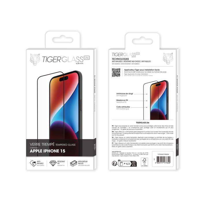 TIGER GLASS LITE TEMPERED GLASS IPHONE 15