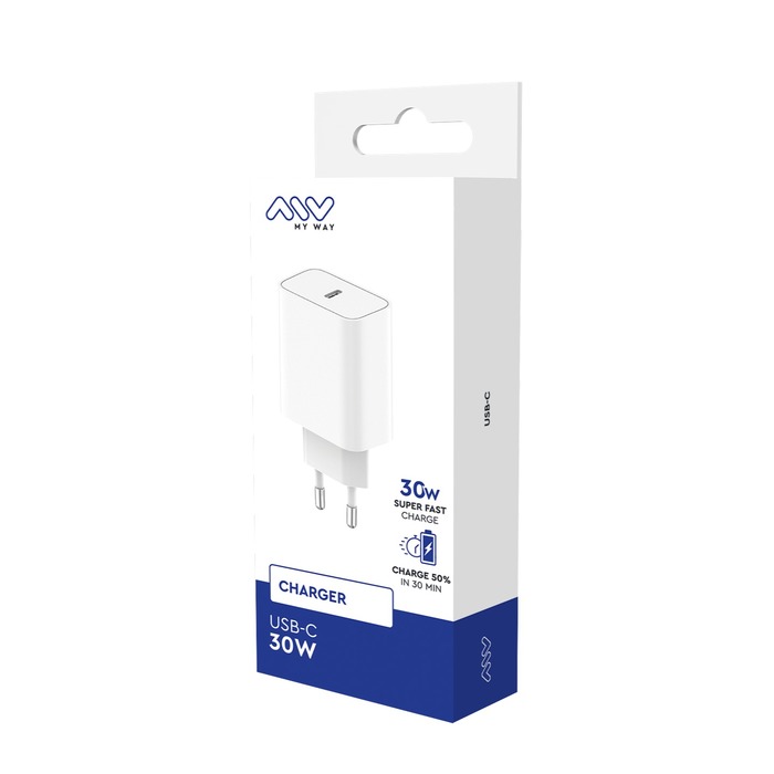 CHARGEUR SECTEUR PD 30W USB-C BLANC