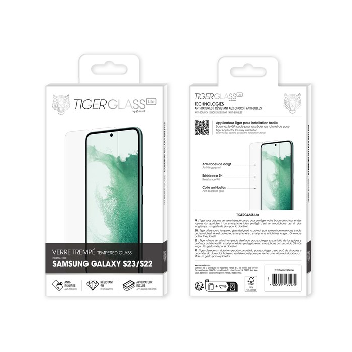 TIGER GLASS LITE VETRO TEMPERATO CON APPLICATORE SAMSUNG GALAXY S23/S22