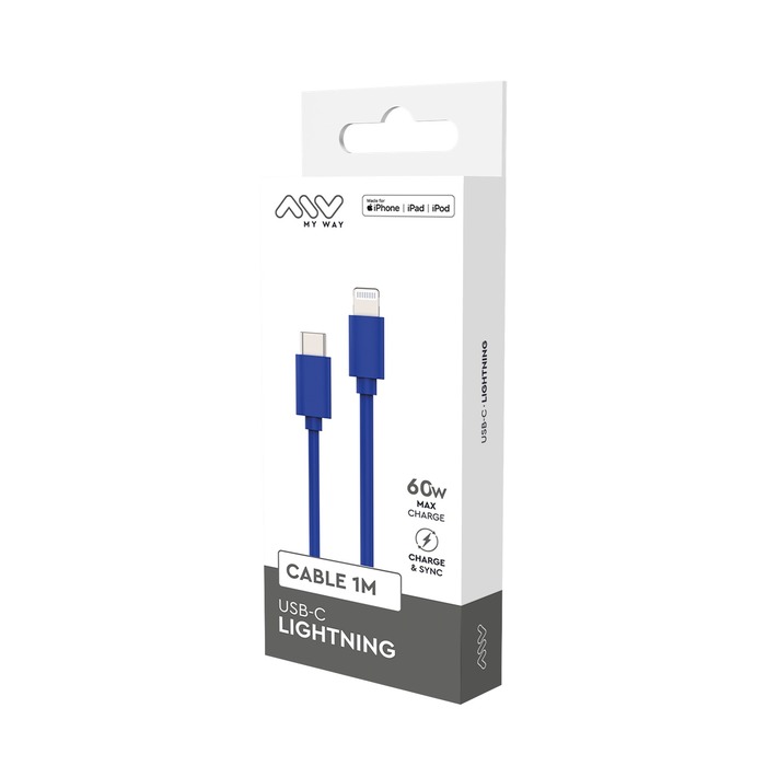 CABLE USB-C LIGHTNING 1M BLEU