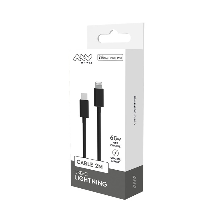 CABLE USB-C LIGHTNING 2M NOIR
