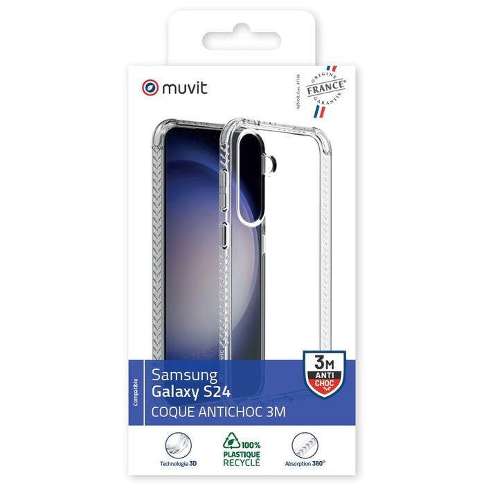 MUVIT FRANCE TRANSPARENT REINFORCED SHELL 3M SAMSUNG GALAXY S24