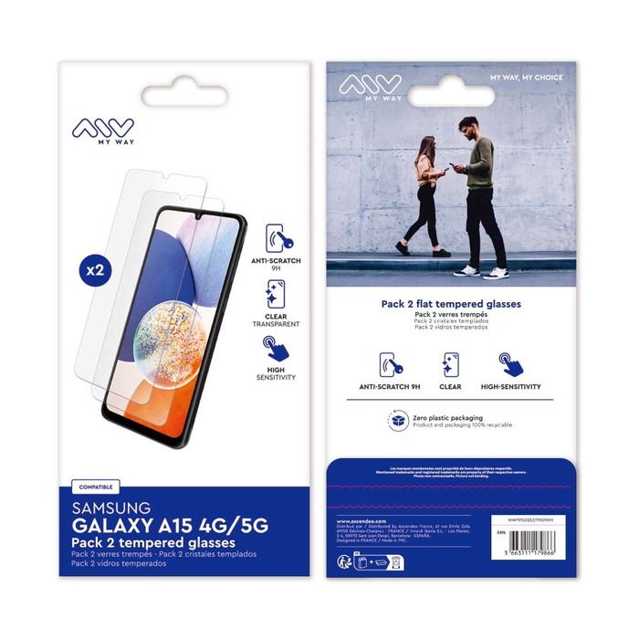 CONFEZIONE 2 VETRI TEMPERATI SAMSUNG GALAXY A15 4G/5G