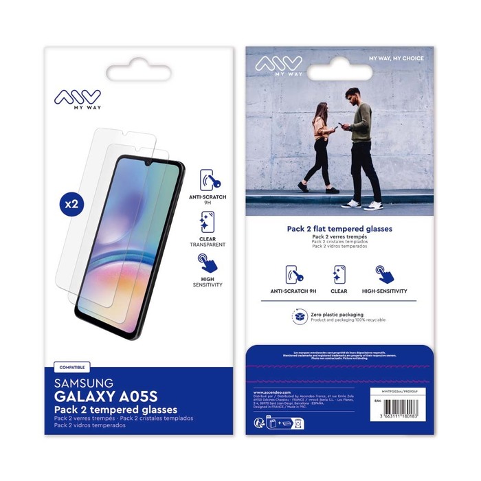 PACK 2 CRISTALES TEMPLADOS SAMSUNG GALAXY A05S