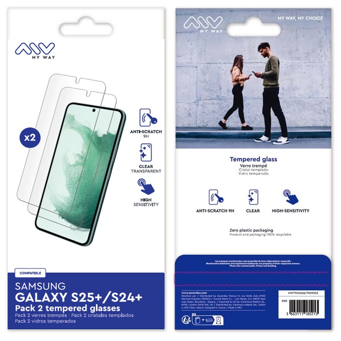 PACK 2 VERRES TREMPES SAMSUNG GALAXY S25+/S24+