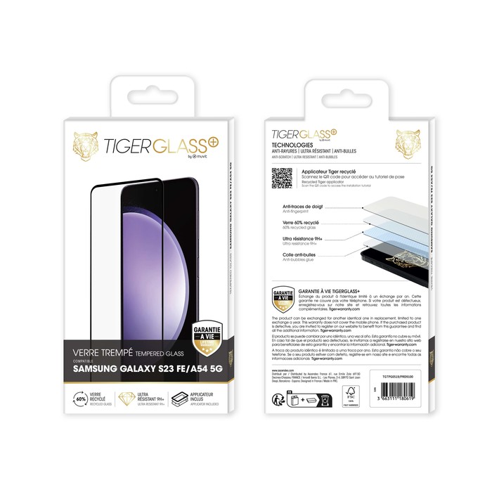 TIGER GLASS PLUS VERRE TREMPE RECYCLE SAMSUNG GALAXY S23 FE/A54 5G