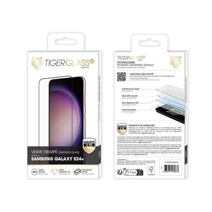 TIGER GLASS PLUS VERRE TREMPE RECYCLE SAMSUNG GALAXY S24 PLUS