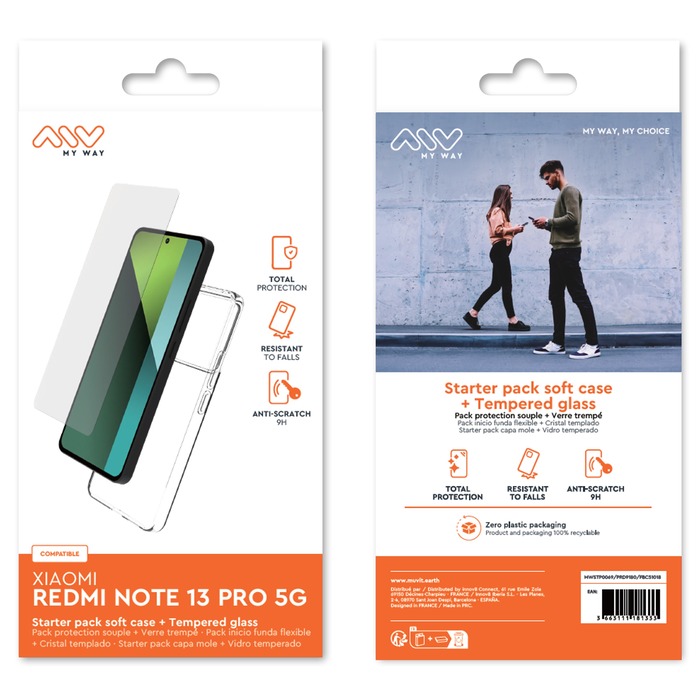 STARTER PACK COQUE + VERRE TREMPE XIAOMI REDMI NOTE 13 PRO 5G