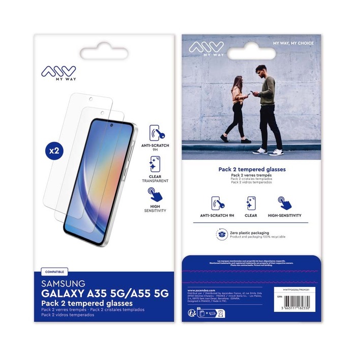 PACK 2 VERRES TREMPES SAMSUNG GALAXY A35 5G/A55 5G