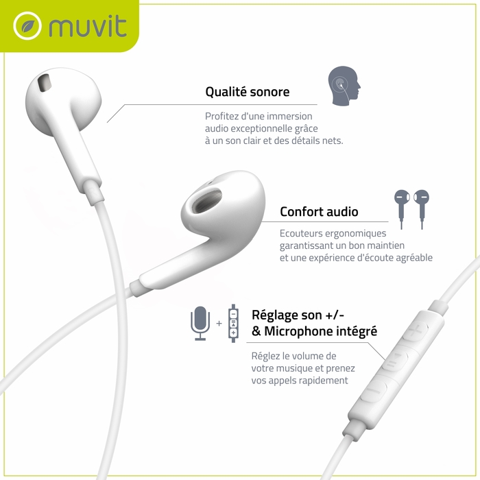 AURICULARES LIGHTNING BLANCO PLÁSTICO RECICLADO