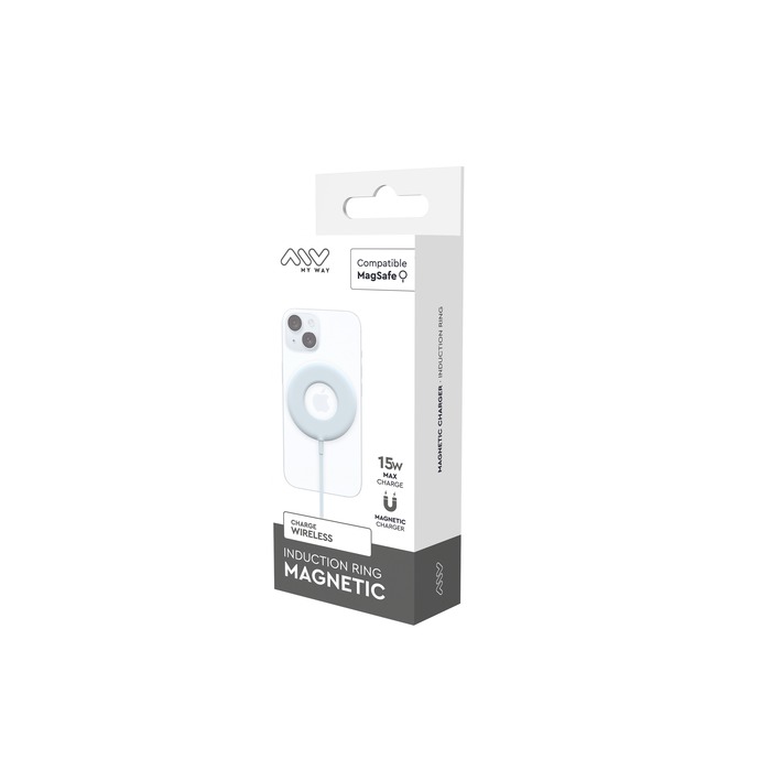 CHARGEUR SANS FIL MAGNETIQUE 15W MAGSAFE DONUT BLEU
