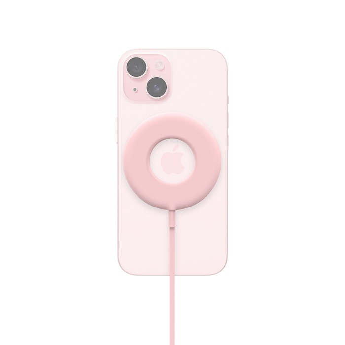 CHARGEUR SANS FIL MAGNETIQUE 15W MAGSAFE DONUT ROSE