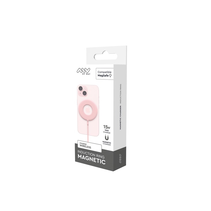 CHARGEUR SANS FIL MAGNETIQUE 15W MAGSAFE DONUT ROSE