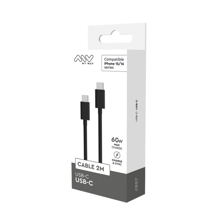 CABLE USB-C USB-C 2M NOIR APPLE IPHONE 15/16