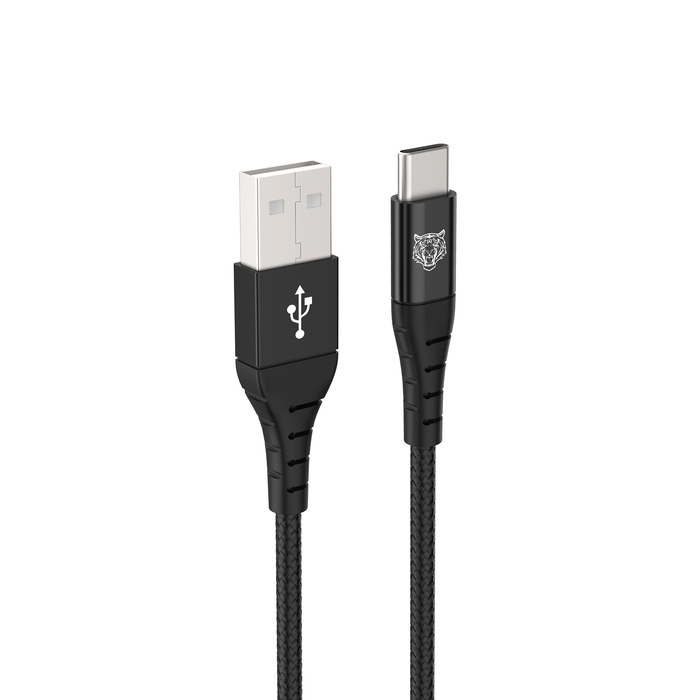 TIGER POWER LITE CABLE USB-A USB-C REFORZADO 2M NEGRO