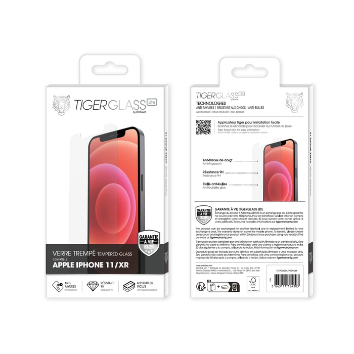 TIGER GLASS LITE TEMPERED GLASS IPHONE 11/XR LIFETIME WARRANTY