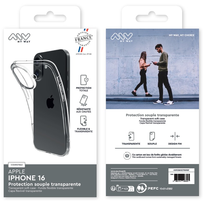 COQUE SOUPLE TRANSPARENTE IPHONE 16