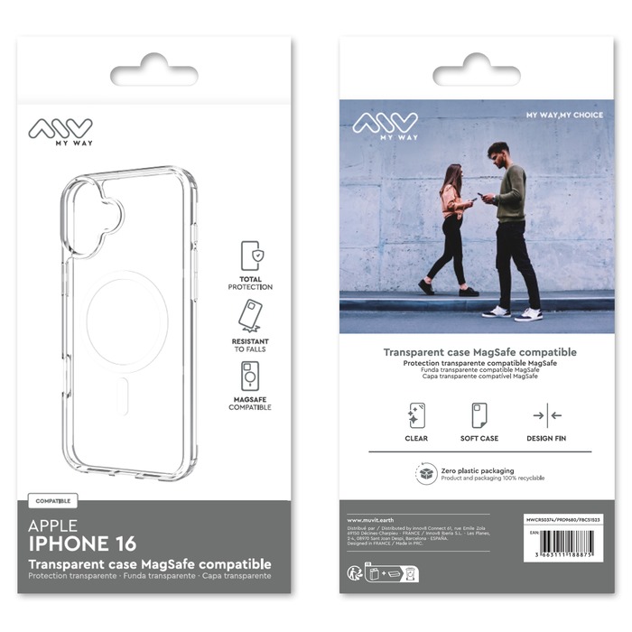 COQUE MAGSAFE TRANSPARENTE IPHONE 16