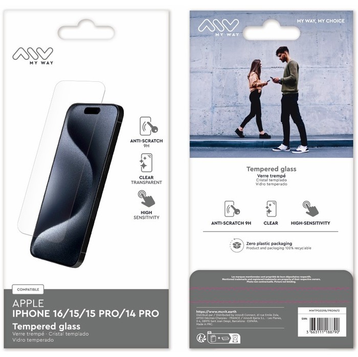 VERRE TREMPE IPHONE 16/15/15 PRO/14 PRO