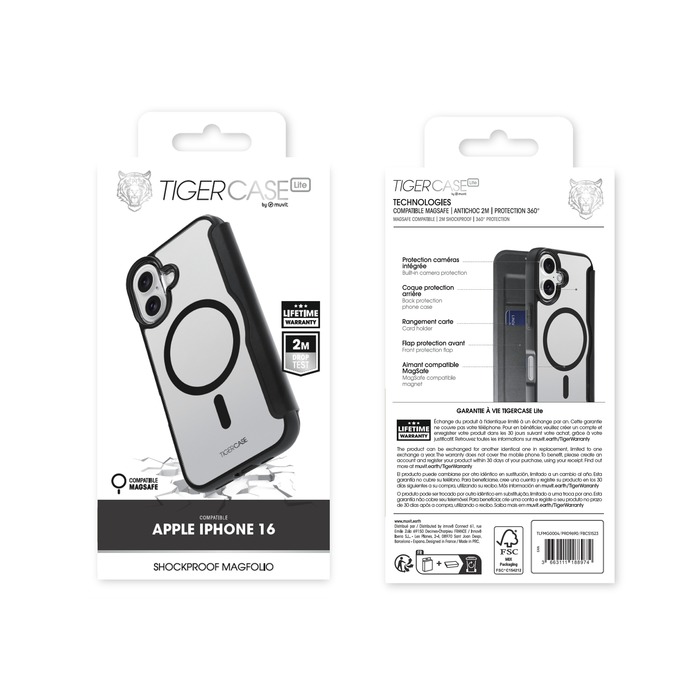 TIGER CASE LITE FOLIO MAGSAFE 2M IPHONE 16