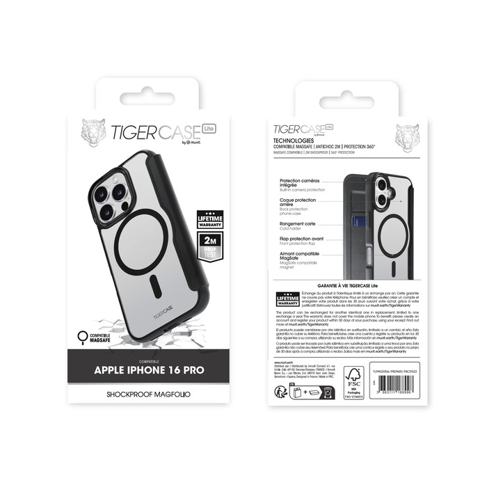 TIGER CASE LITE FOLIO MAGSAFE 2M IPHONE 16 PRO